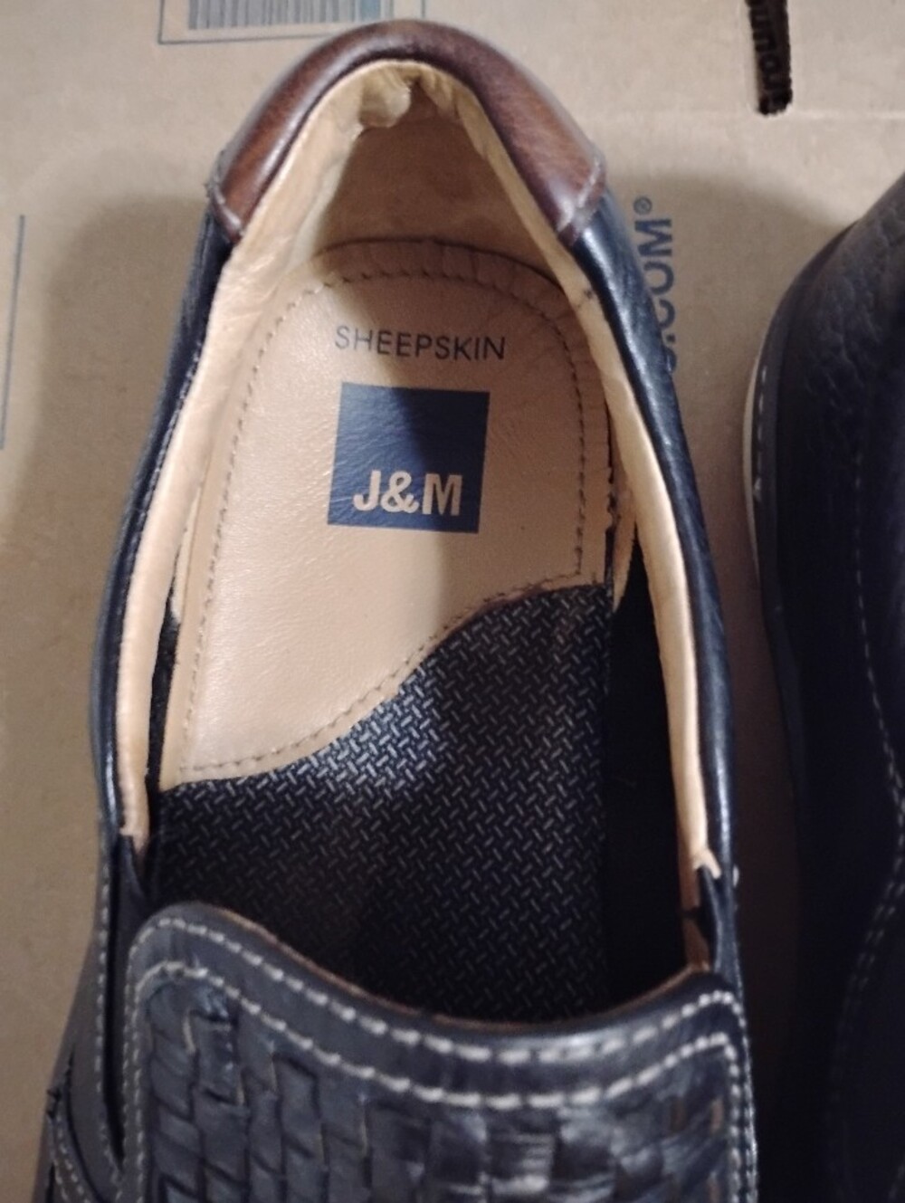 Johnston & Murphy Woven Leather Slip On Loafers Men’s 8.5M Sheepskin Casual Shoe - Picture 4 of 8